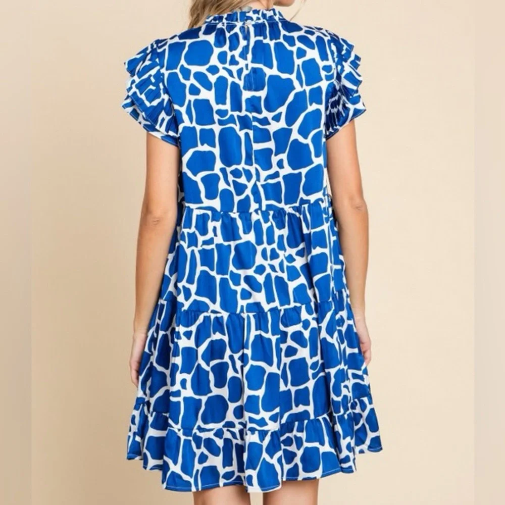 NWT Jodifl Mara Geo Print Royal Blue Dress - Picture 2 of 7